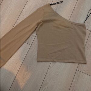 Forever 21 Tan One-Shoulder Crop Top